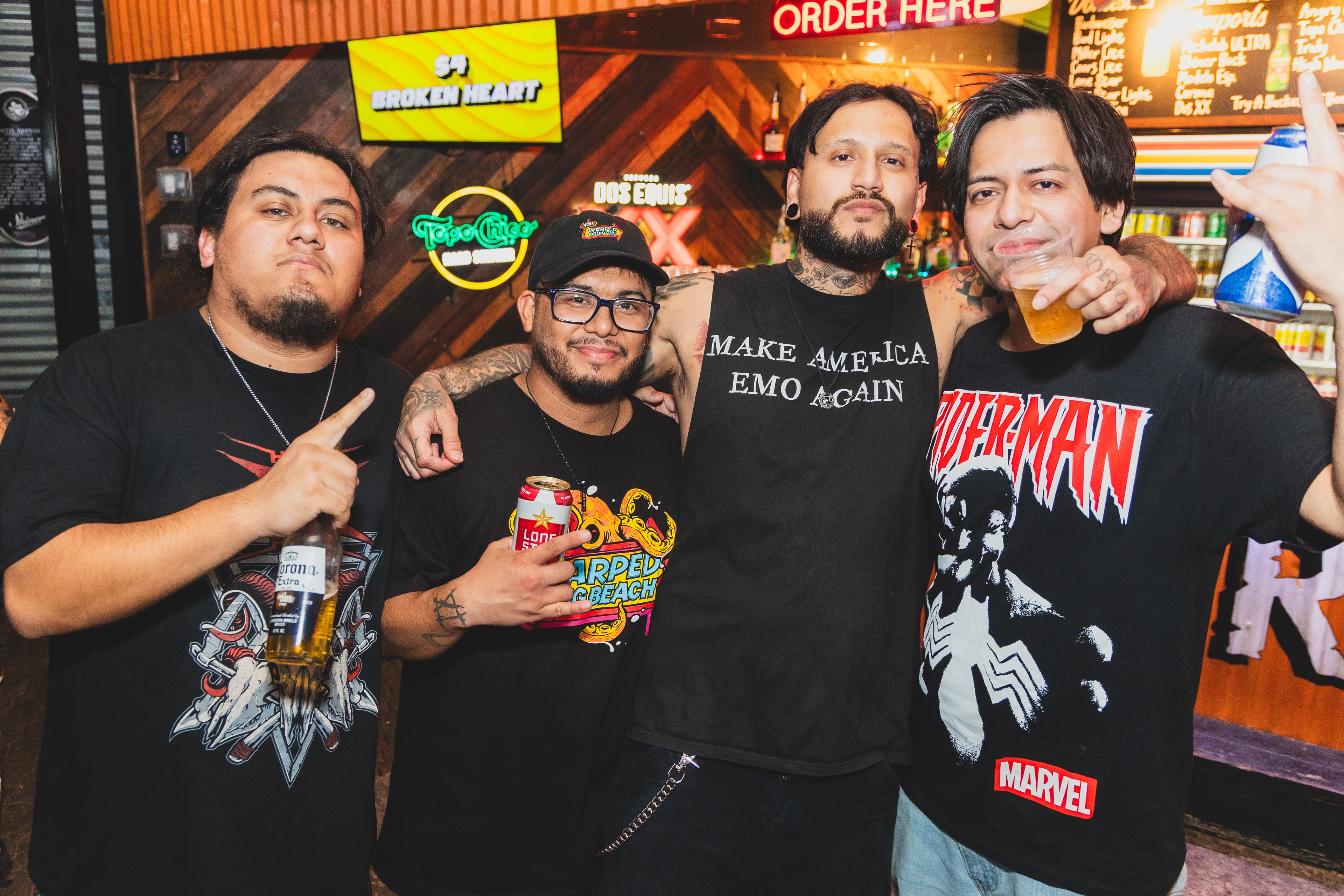 Four friends at SATX Emo Club