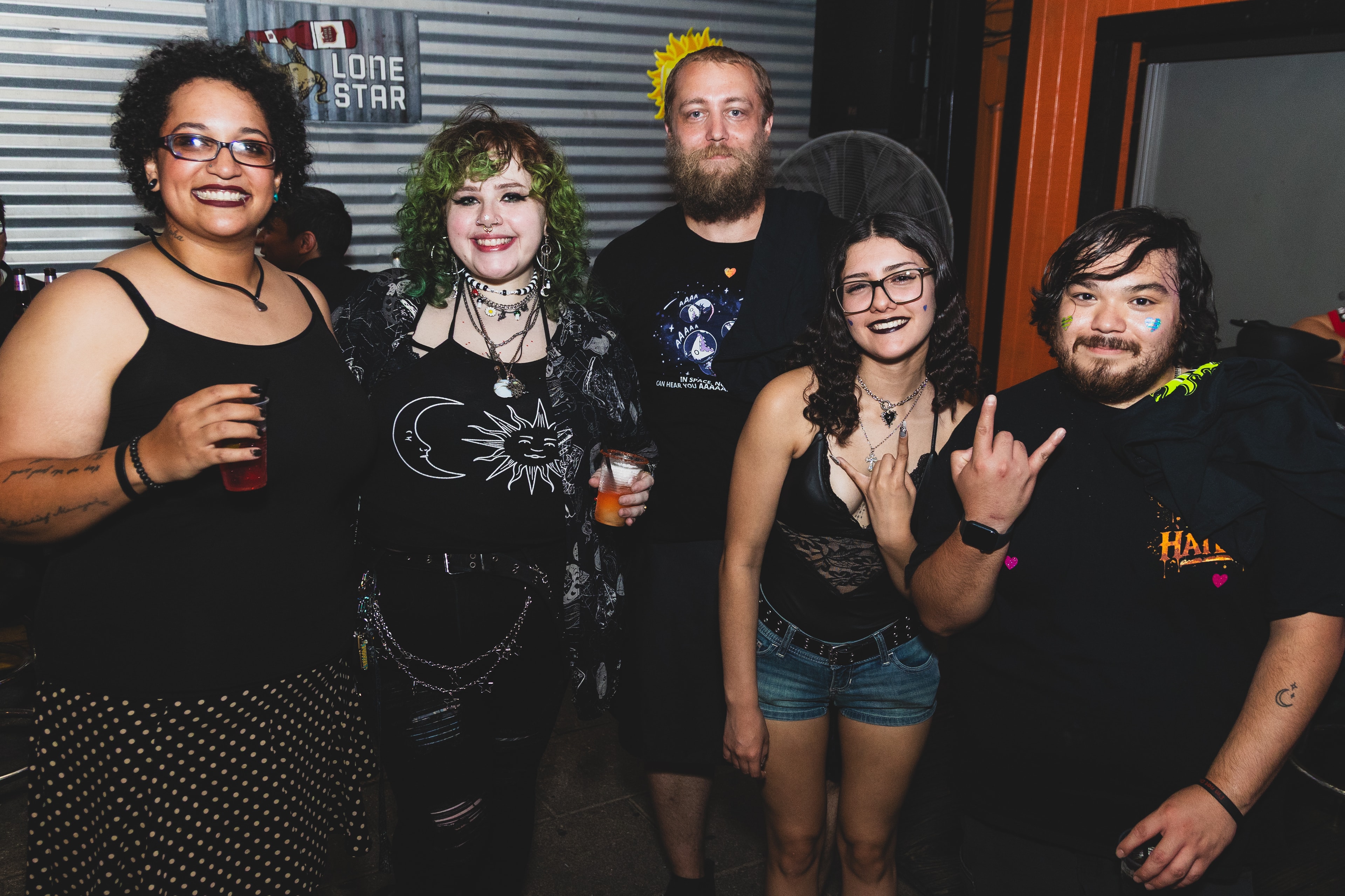 Group of five at SATX Emo Club night