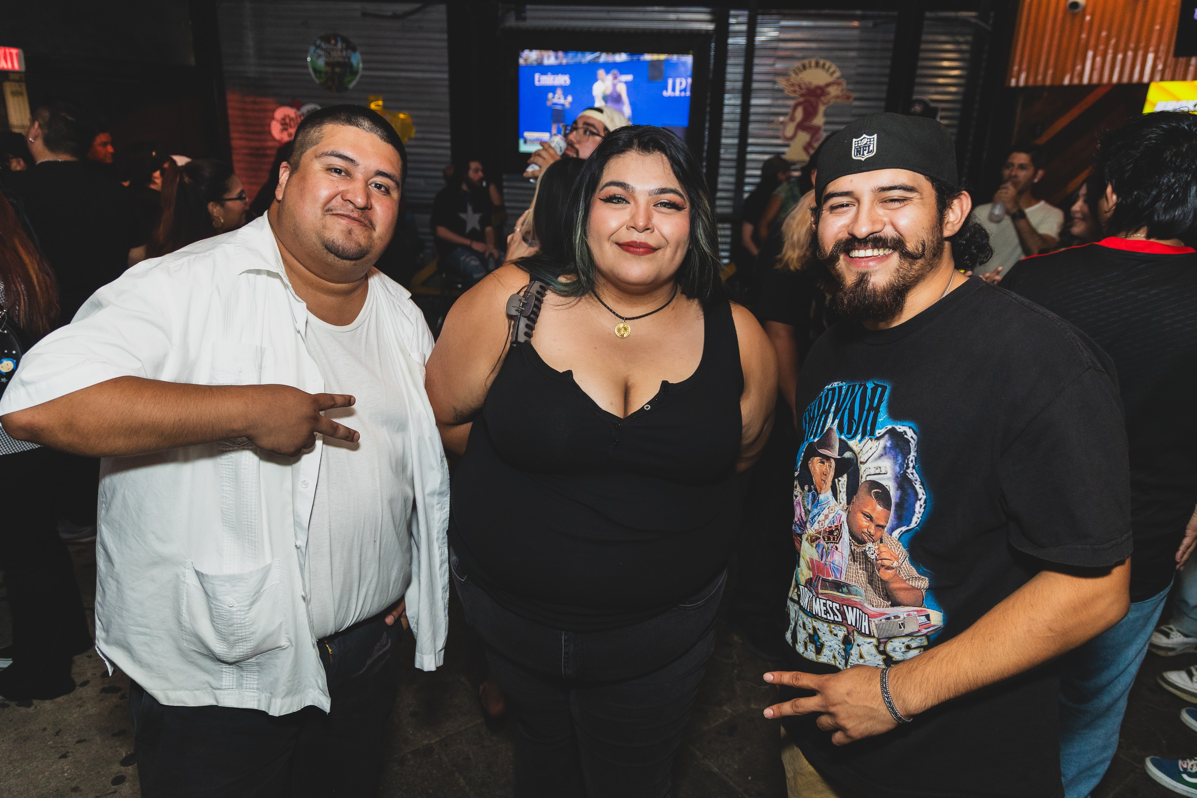Two attendees in gothic style at SATX Emo Club
