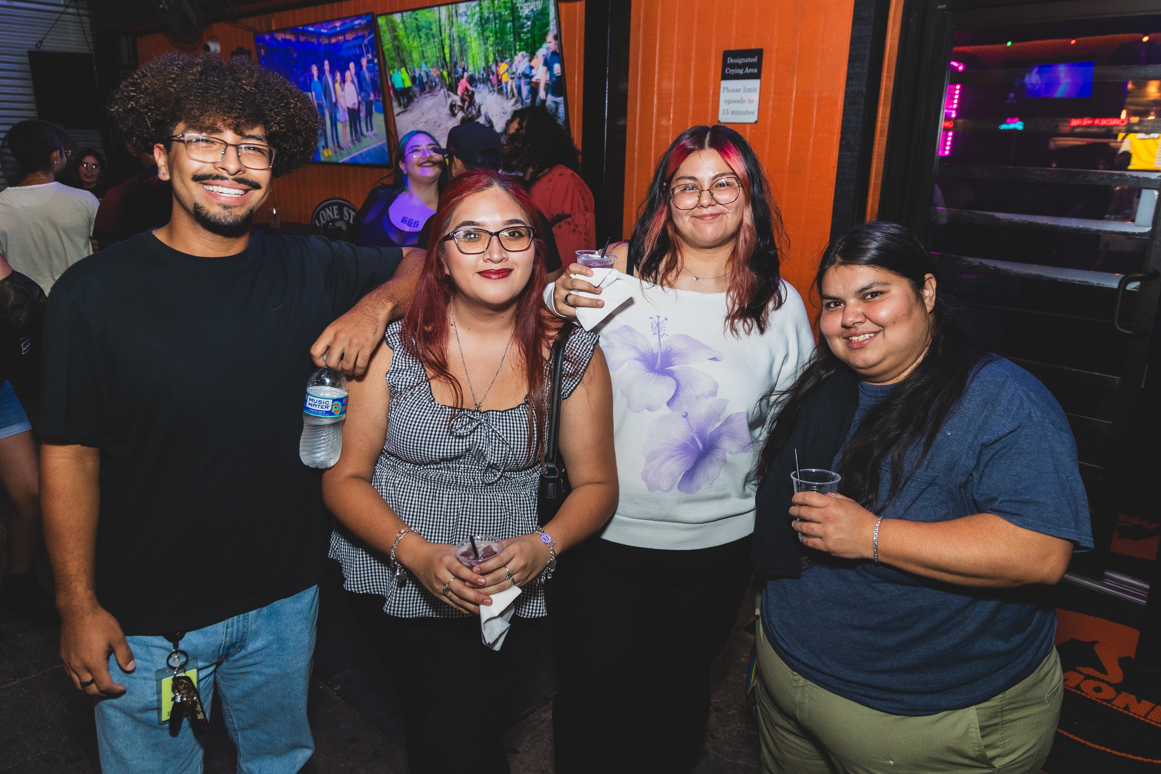 Four friends at SATX Emo Club Brass Monkey