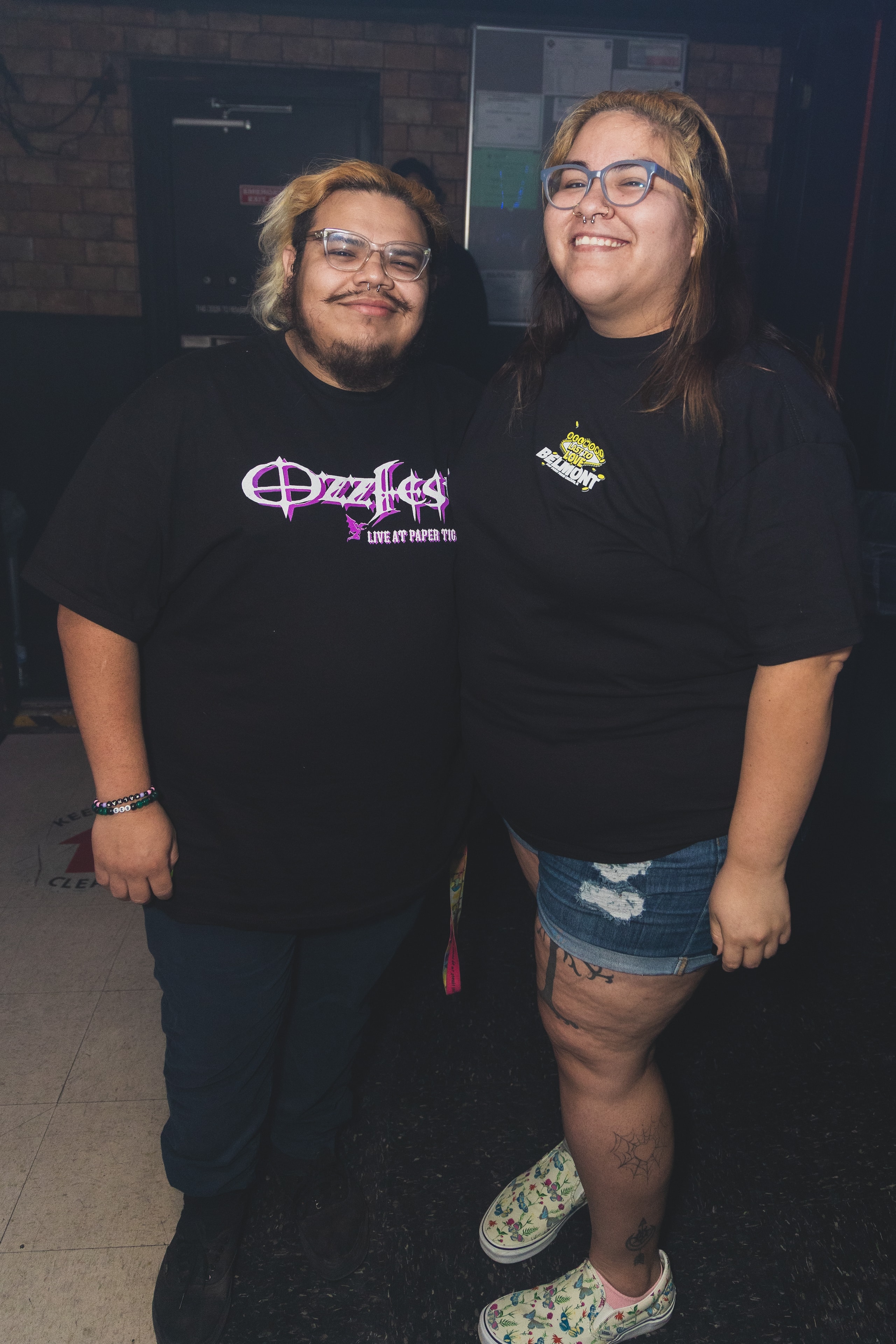 Two friends in band tees at SATX Emo Club
