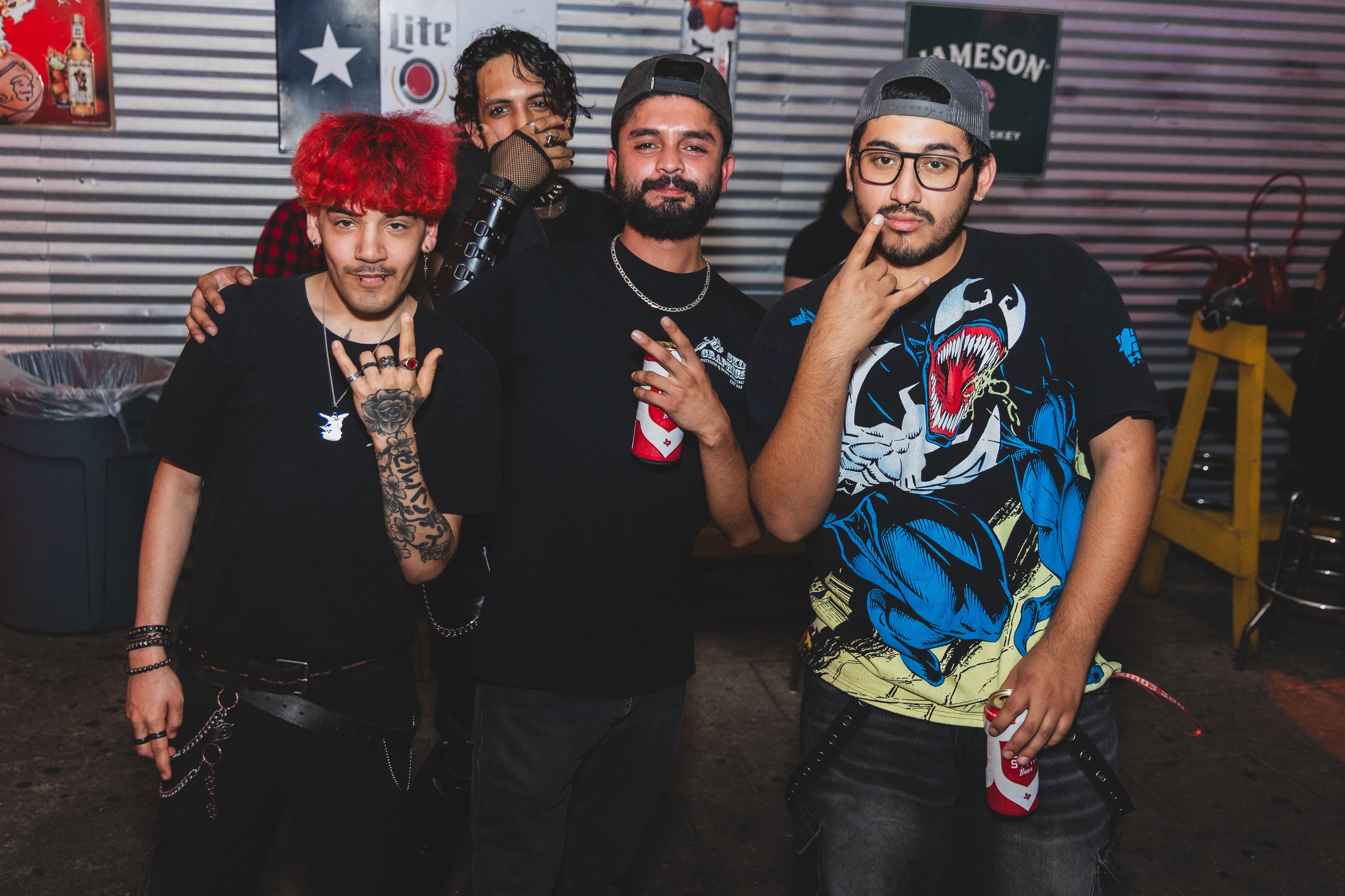 Four friends at SATX Emo Club night
