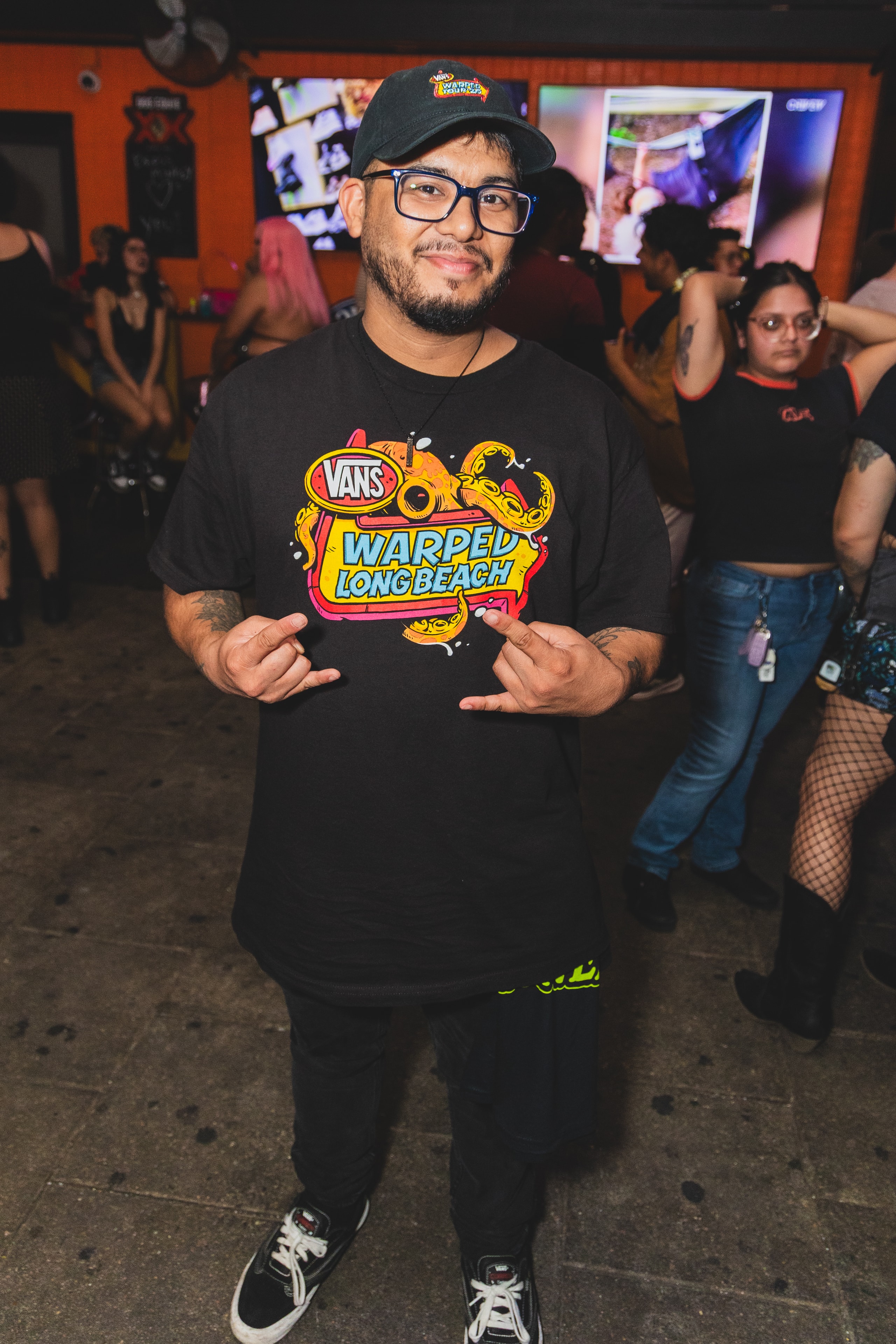 Attendee wearing band tee at SATX Emo Club